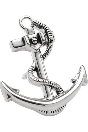Cufflinks, Inc. Ox & Bull Trading Co. 3D Anchor Sterling Silver Lapel Pin