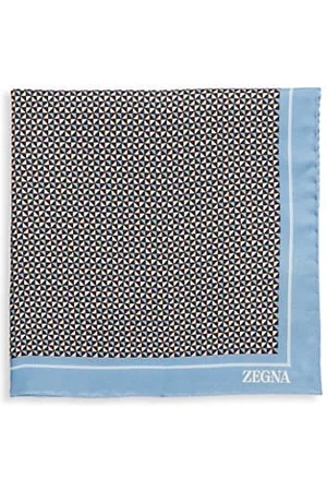 Z Zegna Printed Silk Pocket Sqaure