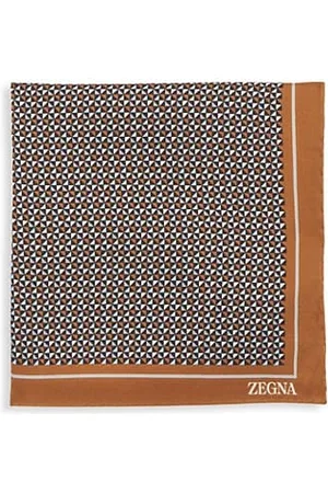 Z Zegna Men Pocket Squares - Printed Silk Pocket Sqaure
