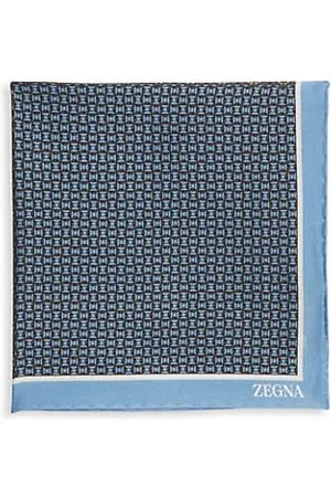 Z Zegna Men Pocket Squares - Dual Printed Silk Pocket Square