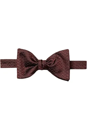 Eton Men Bow Ties - Herringbone Silk Bow Tie