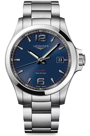 Longines Men Bracelets & Bangles - Conquest V. H. P. Stainless Steel Bracelet Watch