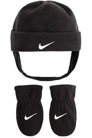 Nike Baby Gloves - Baby Boy's Swoosh Logo Hat & Mittens Set