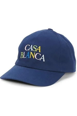 Casablanca Men Caps - Stacked Logo-Embroidered Cotton-Twill Cap