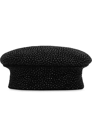 Saint Laurent Hats - Studded Classic Beret in Wool
