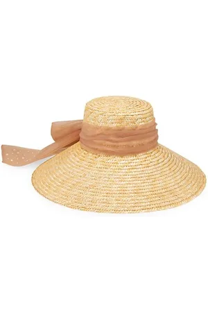 EUGENIA KIM Mirabel Faux Pearl-Embellished Ribbon Straw Hat