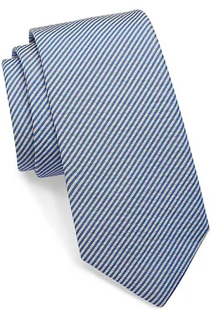 Saks Fifth Avenue COLLECTION Stripe Seersucker Silk Tie