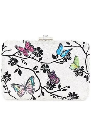 crystal butterfly clutch on chain