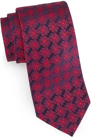 Charvet Men Neckties - Flower Medallion Silk Tie
