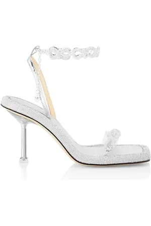 Mach & Mach 100MM Crystalized Bow Chain Sandals