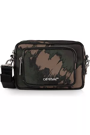 Off-White - Arrow Leather-Trimmed Nylon Messenger Bag Off-White