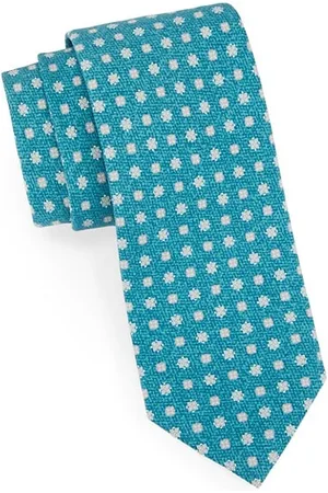 ISAIA Men Neckties - Micro Dot Cotton & Silk Tie