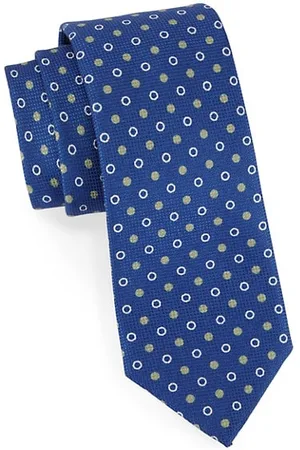 ISAIA Men Neckties - Contrast Dot Cotton & Silk Tie