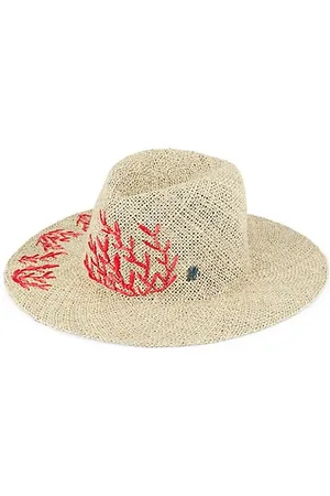Raffaello Bettini Embroidered Straw Fedora