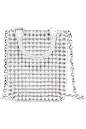 Judith Leiber silver Crystal-Embellished Peony Clutch Bag