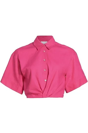 Frame Women Crop Tops - Twist-Front Cropped Shirt