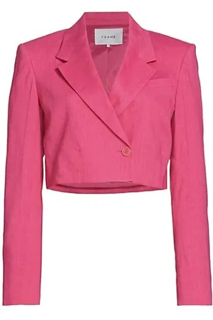 Frame Women Blazers - Cropped Linen-Blend Blazer