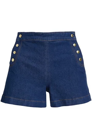 Frame Women Shorts - Sailor Snap Denim Shorts