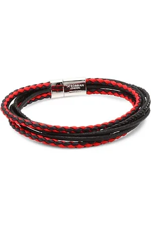 Tateossian Men Bracelets & Bangles - Cobra Silver & Leather Multi-Strand Bracelet