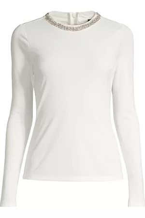 Donna Karan Women Long Sleeve - Riviera Crystal-Embellished Long-Sleeve Top