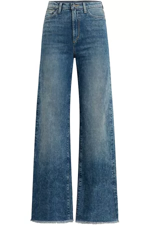 Joes Jeans Women High Waisted - The Mia Wide-Leg Frayed-Hem Jeans