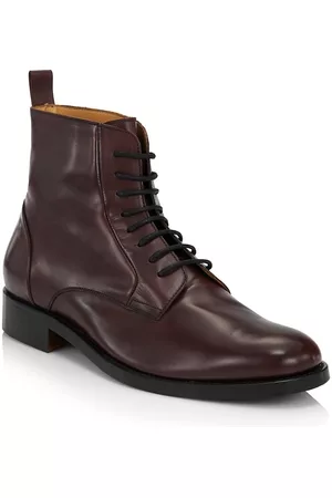 Saks Fifth Avenue Men Boots - COLLECTION Leather Combat Boots