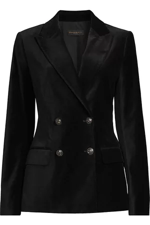 Donna Karan Women Blazers - Double-Breasted Velvet Jacket