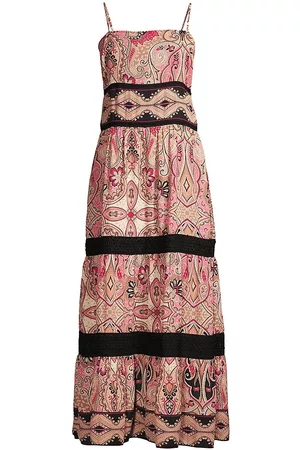 Donna Karan Women Maxi Dresses - Rustic Chic Georgette Paisley Maxi Dress