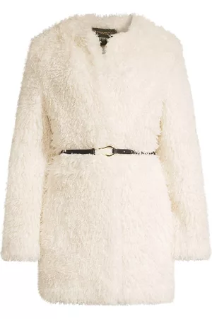 Donna Karan Women Shearling Jackets - Belted Faux-Shearling Jacket