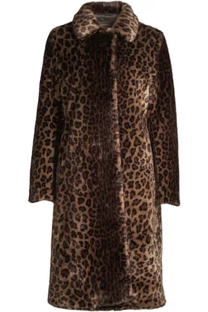 Donna Karan Women Coats - Leopard-Print Faux Fur Coat