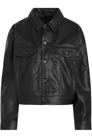 Hudson Women Leather Jackets - Brea Swing Leather Trucker Jacket