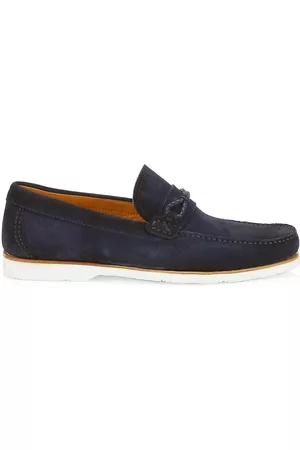 Saks Fifth Avenue Men Woven Loafers - COLLECTION BY MAGNANNI Braided Loop Cross-Strap Suede Loafers