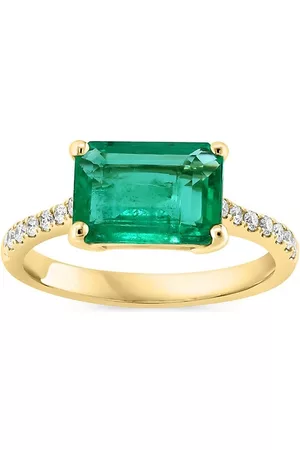 Saks Fifth Avenue Rings - 14K Yellow Gold, Emerald & 0. 17 TCW Diamond Ring