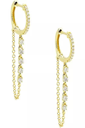 Saks Fifth Avenue Earrings - 14K Yellow Gold & 0. 4 TCW Diamond Chain Drop Earrings