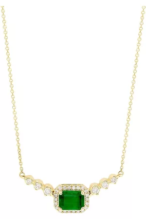 Saks Fifth Avenue Necklaces - 14K Yellow Gold, Emerald & 0. 25 TCW Diamond Necklace