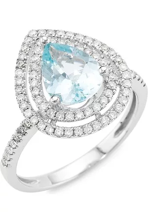Saks Fifth Avenue Rings - 14K White Gold, Aquamarine & 0. 40 TCW Diamond Ring