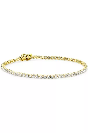 Saks Fifth Avenue Diamond Bracelets - 14K Yellow Gold & 1 TCW Diamond Tennis Bracelet