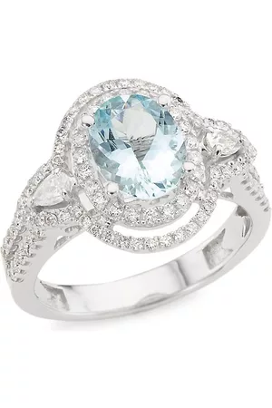Saks Fifth Avenue Rings - 14K White Gold, Aquamarine & 0. 72 TCW Diamond Ring