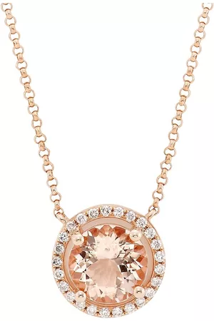 Saks Fifth Avenue Necklaces - 14K Rose Gold, 0. 14 TCW Diamond & Morganite Pendant Necklace