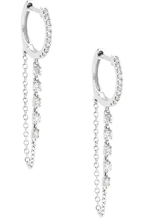 Saks Fifth Avenue Earrings - 14K White Gold & 0. 4 TCW Diamond Chain Drop Earrings