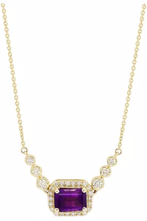 Saks Fifth Avenue Necklaces - 14K Yellow Gold, Amethyst & 0. 25 TCW Diamond Necklace