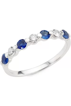 Saks Fifth Avenue Rings - 14K White Gold, Sapphire & 0. 22 TCW Diamond Ring