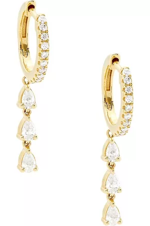 Saks Fifth Avenue Diamond Hoop Earrings - 14K Yellow Gold & 0. 22 TCW Diamond Huggie Hoop Earrings