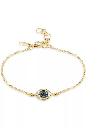 Saks Fifth Avenue Diamond Bracelets - 14K Yellow Gold & 0. 24 TCW Diamond Evil Eye Bracelet
