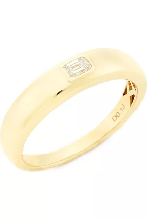 Saks Fifth Avenue Rings - 14K Yellow Gold & Emerald-Cut 0. 12 TCW Diamond Dome Ring