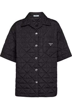 Prada Men's Re-Nylon Short Sleeved Shirt in Black