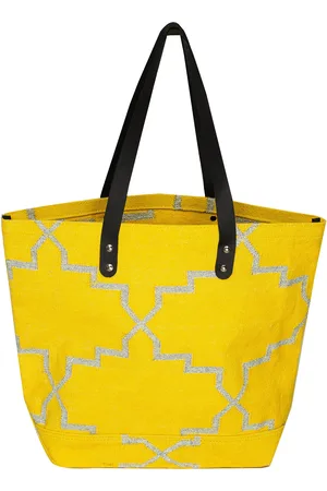 Cory Silk Satin Tote Bag in Yellow - Staud