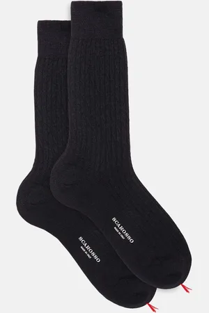 Scarosso Navy Wool Calf Socks - Man Socks 40-41