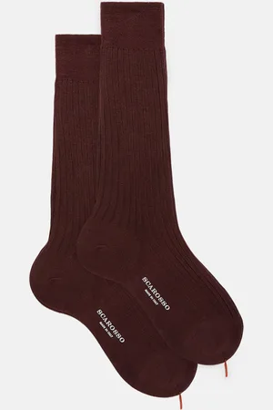 Scarosso Burgundy Cotton Calf Socks - Man Socks 40-41