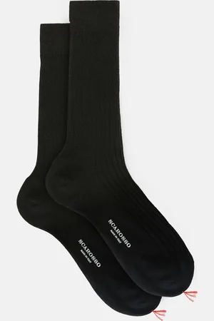 Scarosso Black Wool Calf Socks - Man Socks 44-45